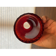 ANTIQUE UV REACTIVE S. CLARKE Amberina Pyramid Diamond Point Fairy Lamp 4.75"H