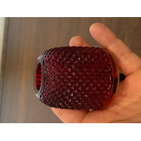 ANTIQUE UV REACTIVE S. CLARKE Amberina Pyramid Diamond Point Fairy Lamp 3.5"H