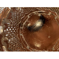 ANTIQUE UV REACTIVE S. CLARKE Amberina Pyramid Diamond Point Fairy Lamp 3.5"H