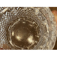 ANTIQUE UV REACTIVE S. CLARKE Amberina Pyramid Diamond Point Fairy Lamp 3.5"H