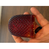 ANTIQUE UV REACTIVE S. CLARKE Amberina Pyramid Diamond Point Fairy Lamp 3.5"H