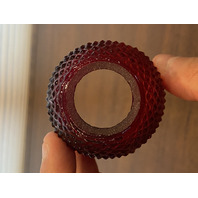 ANTIQUE UV REACTIVE S. CLARKE Amberina Pyramid Diamond Point Fairy Lamp 3.5"H