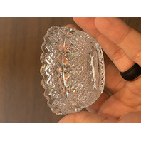 ANTIQUE UV REACTIVE S. CLARKE Amberina Pyramid Diamond Point Fairy Lamp 3.5"H