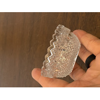 ANTIQUE UV REACTIVE S. CLARKE Amberina Pyramid Diamond Point Fairy Lamp 3.5"H