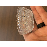 ANTIQUE S. CLARKE Green/Clear Pyramid Diamond Point Fairy Lamp 3.5"H