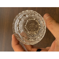 ANTIQUE S. CLARKE Green/Clear Pyramid Diamond Point Fairy Lamp 3.5"H