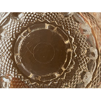 ANTIQUE S. CLARKE Green/Clear Pyramid Diamond Point Fairy Lamp 3.5"H