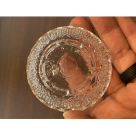 ANTIQUE S. CLARKE Green/Clear Pyramid Diamond Point Fairy Lamp 3.5"H