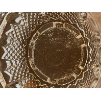 ANTIQUE S. CLARKE Green/Clear Pyramid Diamond Point Fairy Lamp 3.5"H