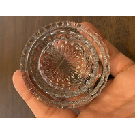 VTG Clear Diamond Pattern Small Glass Fairy Lamp 4"H