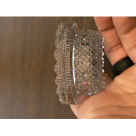 VTG Clear Diamond Pattern Small Glass Fairy Lamp 4"H