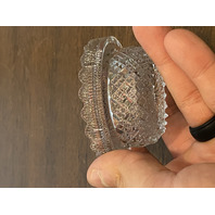 VTG Clear Diamond Pattern Small Glass Fairy Lamp 4"H