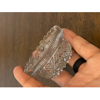 VTG Clear Diamond Pattern Small Glass Fairy Lamp 4"H