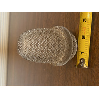 VTG Clear Diamond Pattern Small Glass Fairy Lamp 4"H