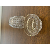 VTG Clear Diamond Pattern Small Glass Fairy Lamp 4"H