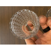 VTG Clear Diamond Pattern Small Glass Fairy Lamp 4"H