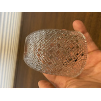 VTG Clear Diamond Pattern Glass 2-Piece Fairy Lamp 4.5"H