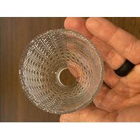 VTG Clear Diamond Pattern Glass 2-Piece Fairy Lamp 4.5"H