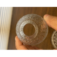 VTG Clear Diamond Pattern Glass 2-Piece Fairy Lamp 4.5"H