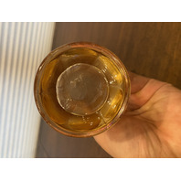 VTG Marigold Iridescent Glass Ruffled Rim Swung Vase 7.75"H