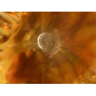 VTG Marigold Iridescent Glass Ruffled Rim Swung Vase 7.75"H