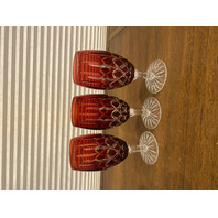 SET (10) AJKA ARABELLA Multicolored Cut To Clear Crystal Iced Tea Glasses 7.75"H