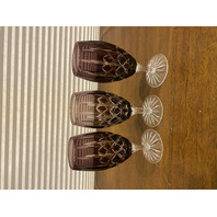 SET (10) AJKA ARABELLA Multicolored Cut To Clear Crystal Iced Tea Glasses 7.75"H