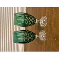 SET (10) AJKA ARABELLA Multicolored Cut To Clear Crystal Iced Tea Glasses 7.75"H