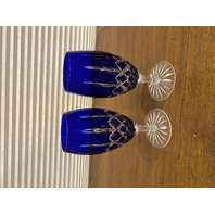 SET (10) AJKA ARABELLA Multicolored Cut To Clear Crystal Iced Tea Glasses 7.75"H