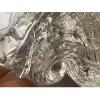 MURANO Green& Amber Large Glass Dolphin Sculpture W/Controlled Bubbles 11.75"H