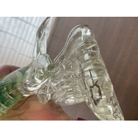 MURANO Green& Amber Large Glass Dolphin Sculpture W/Controlled Bubbles 11.75"H