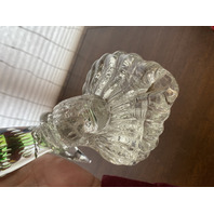 MURANO Green& Amber Large Glass Dolphin Sculpture W/Controlled Bubbles 11.75"H