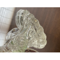 MURANO Green& Amber Large Glass Dolphin Sculpture W/Controlled Bubbles 11.75"H