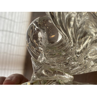 MURANO Green& Amber Large Glass Dolphin Sculpture W/Controlled Bubbles 11.75"H