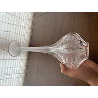 VTG LALIQUE Frosted Crystal MARIE CLAUDE SOLIFLORE Vase SIGNED 13.5"H FRANCE