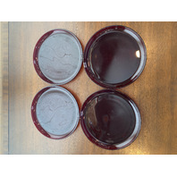 VTG SET(4) Ruby Red Glass Plates 9"W