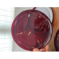 VTG SET(4) Ruby Red Glass Plates 9"W