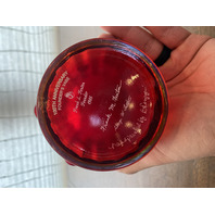 VTG 100th Anniversary FOUNDERS VASE Red Stretch Glass Floral Vase SIGNED 6"H