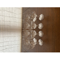 SET(8) VTG BACCARAT Crystal "MASSENA" White Wine Glasses 6 3/8"H SIGNED, FRANCE