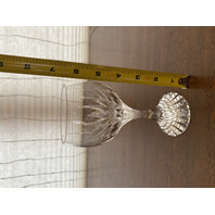 SET(8) VTG BACCARAT Crystal "MASSENA" White Wine Glasses 6 3/8"H SIGNED, FRANCE