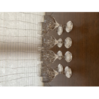 SET(8) VTG BACCARAT Crystal "MASSENA" White Wine Glasses 6 3/8"H SIGNED, FRANCE