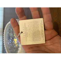 FENTON Pink/White Iridescent/Opalescent Ombre Flower & Leaves Glass Bowl 8"W