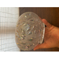 FENTON Pink/White Iridescent/Opalescent Ombre Flower & Leaves Glass Bowl 8"W