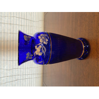 FENTON Cobalt Blue LANDMARK COLLECTION LTD ED #773/5000 Floral Vase 9.5"H SIGNED