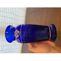 FENTON Cobalt Blue LANDMARK COLLECTION LTD ED #773/5000 Floral Vase 9.5"H SIGNED