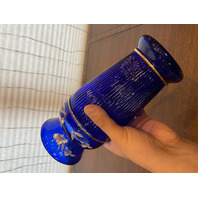 FENTON Cobalt Blue LANDMARK COLLECTION LTD ED #773/5000 Floral Vase 9.5"H SIGNED