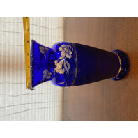 FENTON Cobalt Blue LANDMARK COLLECTION LTD ED #773/5000 Floral Vase 9.5"H SIGNED