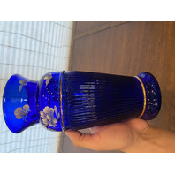 FENTON Cobalt Blue LANDMARK COLLECTION LTD ED #773/5000 Floral Vase 9.5"H SIGNED