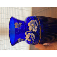 FENTON Cobalt Blue LANDMARK COLLECTION LTD ED #773/5000 Floral Vase 9.5"H SIGNED