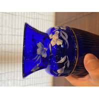 FENTON Cobalt Blue LANDMARK COLLECTION LTD ED #773/5000 Floral Vase 9.5"H SIGNED